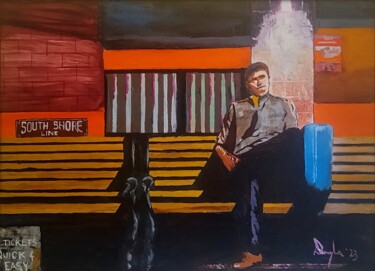 Картина под названием "Waiting For The Tra…" - Douglas Black, Подлинное произведение искусства, Масло