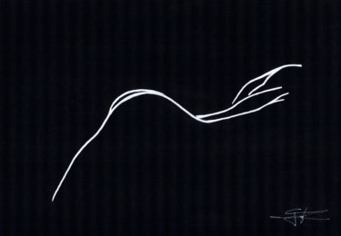 Dessin intitulée "Candice allongée nue" par Doumé Francky, Œuvre d'art originale, Craie