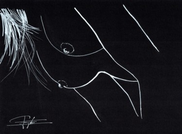 Dessin intitulée "Les seins d'élodie" par Doumé Francky, Œuvre d'art originale, Marqueur