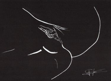 Dessin intitulée "L'entrejambe de Chl…" par Doumé Francky, Œuvre d'art originale, Marqueur