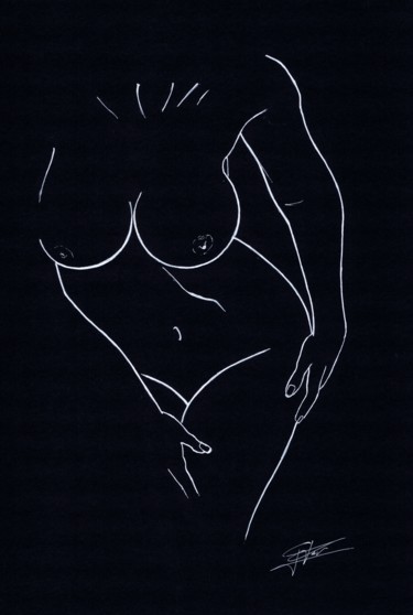 Dessin intitulée "Pulpeuse (contribut…" par Doumé Francky, Œuvre d'art originale, Marqueur