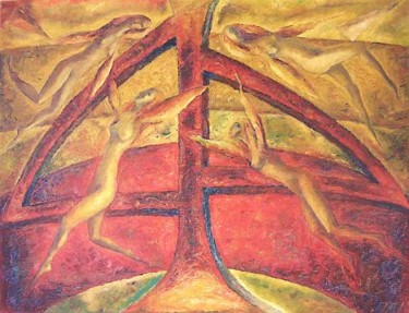 Painting titled "Time" by Biser Panayotov, Original Artwork, Oil