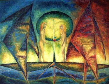 Painting titled "The Beginning" by Biser Panayotov, Original Artwork, Oil