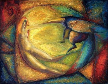Painting titled "Metamorphosis" by Biser Panayotov, Original Artwork, Oil