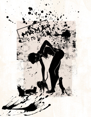 Digitale Kunst mit dem Titel ""Naked party " avec…" von Dounia Jaaboub, Original-Kunstwerk, Digitale Malerei