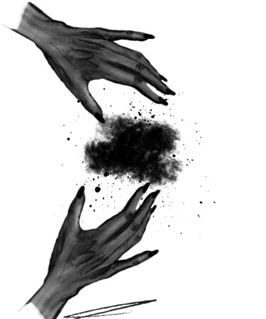 Digitale Kunst mit dem Titel "Hands détails" von Dounia Jaaboub, Original-Kunstwerk, Digitale Collage