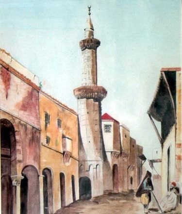 Peinture intitulée "Mosquée de pacha al…" par Rabia Ouzäa, Œuvre d'art originale