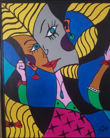 Pintura titulada ""Double  Face"" por Sidonio Figueira, Obra de arte original, Acrílico Montado en Bastidor de camilla de ma…