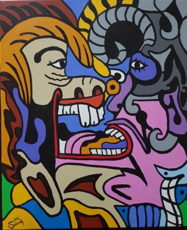 Pintura titulada ""Eprise de Bec"" por Sidonio Figueira, Obra de arte original, Acrílico Montado en Bastidor de camilla de m…