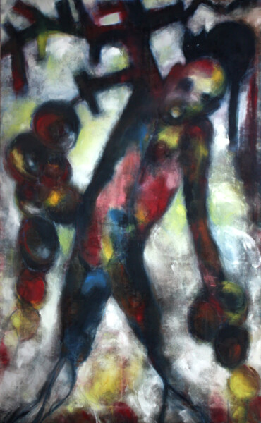 Painting titled "2-VIGNE BLEU" by Dov Melloul, Original Artwork, Oil