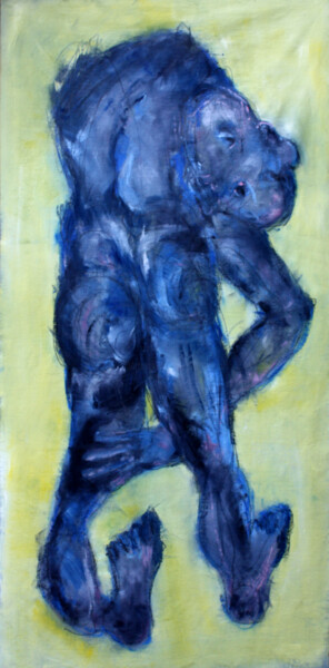 Painting titled "DEVANT SON CORPS" by Dov Melloul, Original Artwork, Oil