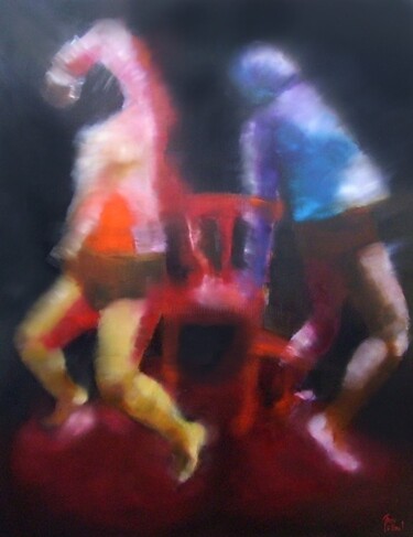 Painting titled "LEVITATION" by Dov Melloul, Original Artwork, Oil