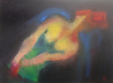 Peinture intitulée "LA FEMME FUSEE" par Dov Melloul, Œuvre d'art originale, Huile