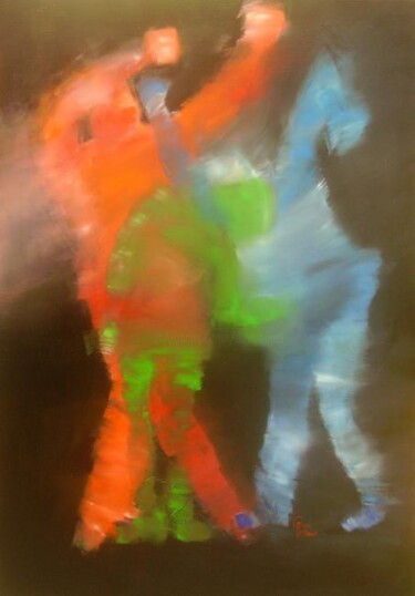 Painting titled "RELATION SENTIMENTA…" by Dov Melloul, Original Artwork, Oil
