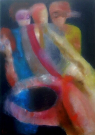 Painting titled "MASQUE A VOIR" by Dov Melloul, Original Artwork, Oil