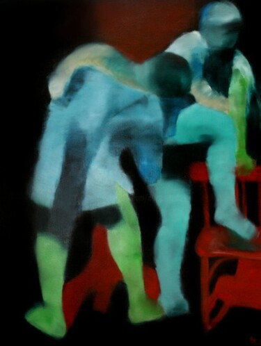 Peinture intitulée "A COTE" par Dov Melloul, Œuvre d'art originale, Huile
