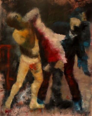 Painting titled "2-BASCULE" by Dov Melloul, Original Artwork, Oil