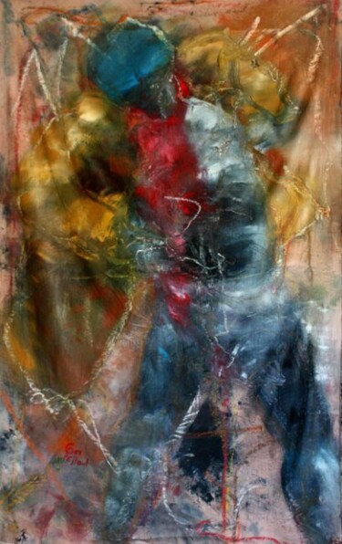 Peinture intitulée ""L'HOMME AU BONNET…" par Dov Melloul, Œuvre d'art originale, Huile