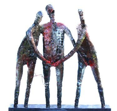 Sculpture intitulée "JE TE TIENS,TU....." par Dov Melloul, Œuvre d'art originale