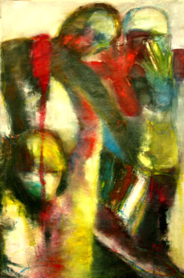 Peinture intitulée "2-REGROUPEMENT" par Dov Melloul, Œuvre d'art originale, Huile