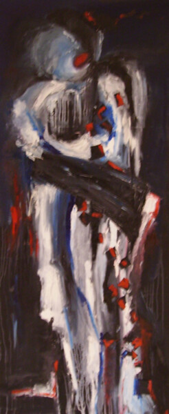 Painting titled "DARK LOVE" by Dov Melloul, Original Artwork, Oil
