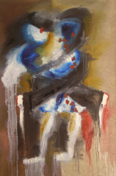 Painting titled "REGARD SECRET" by Dov Melloul, Original Artwork, Oil