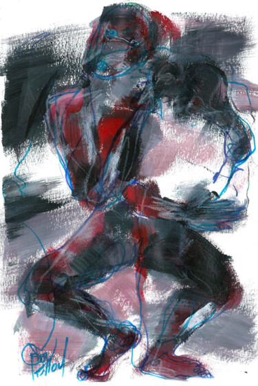 Disegno intitolato "5 MARS 2015 " UN PE…" da Dov Melloul, Opera d'arte originale, Altro