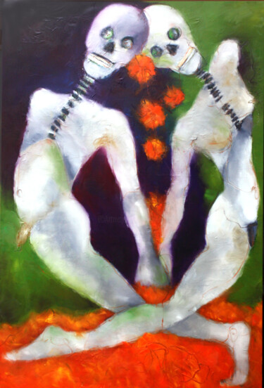 Malerei mit dem Titel "AMOUR ETERNEL" von Dov Melloul, Original-Kunstwerk, Öl