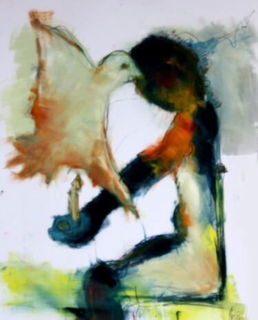Картина под названием "HOMMAGE 3" - Dov Melloul, Подлинное произведение искусства, Масло