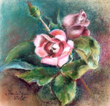 Peinture intitulée "LA  ROSE" par Dominique Violet, Œuvre d'art originale