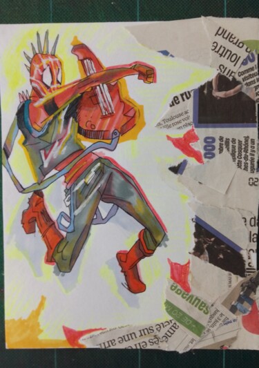 Drawing titled "SpiderPunk" by Doyle Witbane, Original Artwork, Marker
