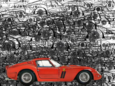 Digitale Kunst mit dem Titel "250 GTO" von Denis Poutet, Original-Kunstwerk, Digitale Malerei