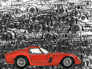 Artes digitais intitulada "250 GTO" por Denis Poutet, Obras de arte originais, Pintura digital