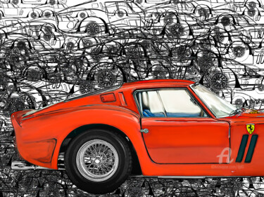 Arts numériques intitulée "250 GTO/2" par Denis Poutet, Œuvre d'art originale, Peinture numérique