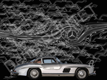 Цифровое искусство под названием "300 SL" - Denis Poutet, Подлинное произведение искусства, Цифровая живопись Установлен на…