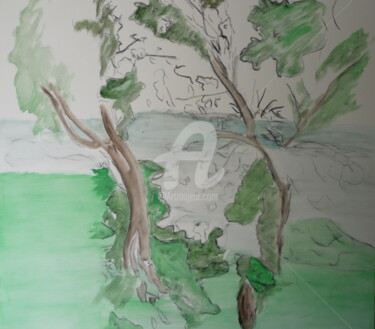 Peinture intitulée "Les arbres dialogue…" par Jean Duchemin, Œuvre d'art originale, Acrylique