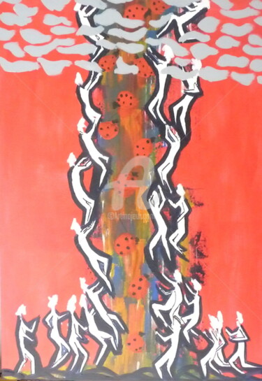 Peinture intitulée "ADN dans les nuages" par Jean Duchemin, Œuvre d'art originale, Acrylique