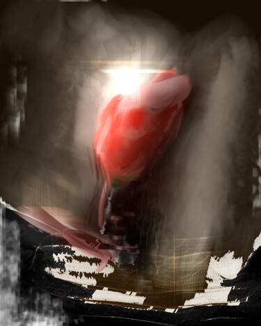 Arts numériques intitulée "Tulipa Vermelha" par Dpaulinos, Œuvre d'art originale, Peinture numérique
