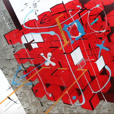 Malarstwo zatytułowany „L5 geometric abstra…” autorstwa Damian Pavlovic, Oryginalna praca, Akryl