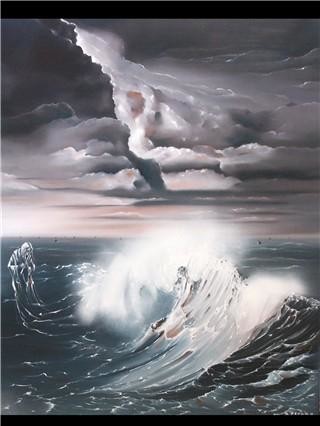 Peinture intitulée "Emergence" par Daniel Peron, Œuvre d'art originale, Huile