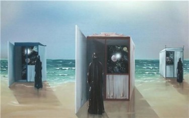 Pintura intitulada "Les portes d'Eden" por Daniel Peron, Obras de arte originais, Óleo