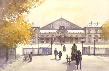 「L' ancienne gare de…」というタイトルの絵画 Daniel Petroによって, オリジナルのアートワーク