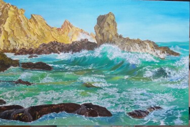 Painting titled "Seascape" by Dr Jahangeer Aslam Makhdoomi, Original Artwork, Oil
