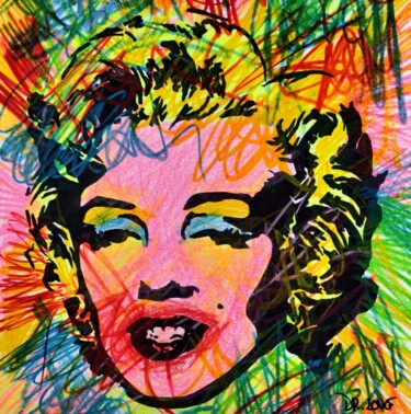 Ζωγραφική με τίτλο "Marilyn a tribute t…" από Dr. Love, Αυθεντικά έργα τέχνης, Ακρυλικό