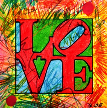 Painting titled "love street art (tr…" by Dr. Love, Original Artwork, Pastel