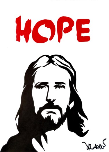 Painting titled "jesus hope" by Dr. Love, Original Artwork, Acrylic
