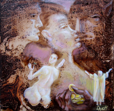 Peinture intitulée "Love and gold" par Valdemart, Œuvre d'art originale, Huile