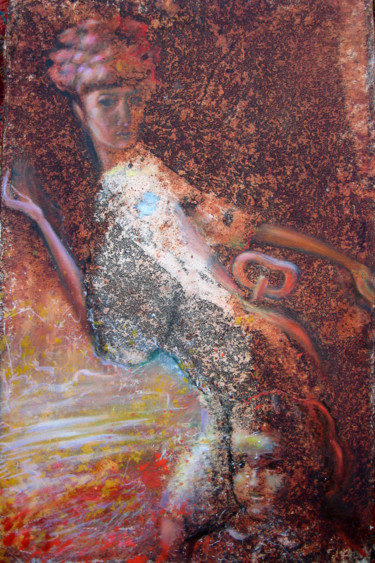 Painting titled "Mechanical woman" by Valdemart, Original Artwork, Oil