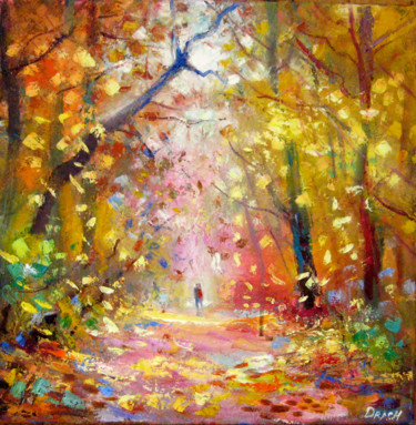 Painting titled "Autumn walking" by Valdemart, Original Artwork, Oil