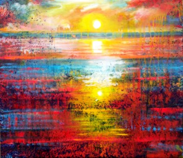 Pintura titulada "Sunset 02" por Valdemart, Obra de arte original, Oleo Montado en Bastidor de camilla de madera